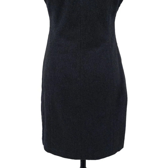Gap Women Dress‎ Sz 8 Grey Wool Blend Sleeveless Zipper Back V- Neck - Picture 7 of 9